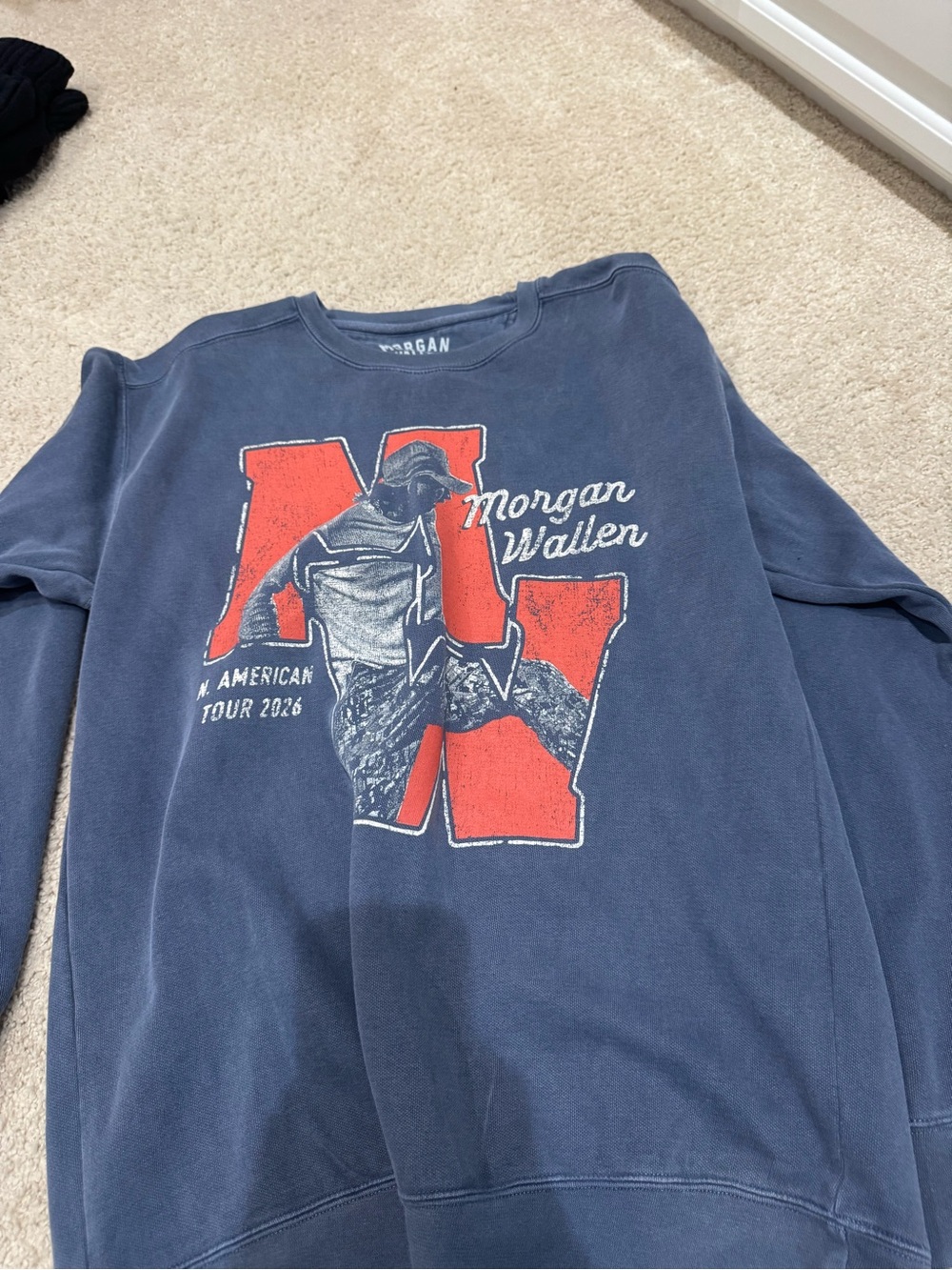 Morgan Wallen Navy Tour Graphic Crewneck Sweatshirt
